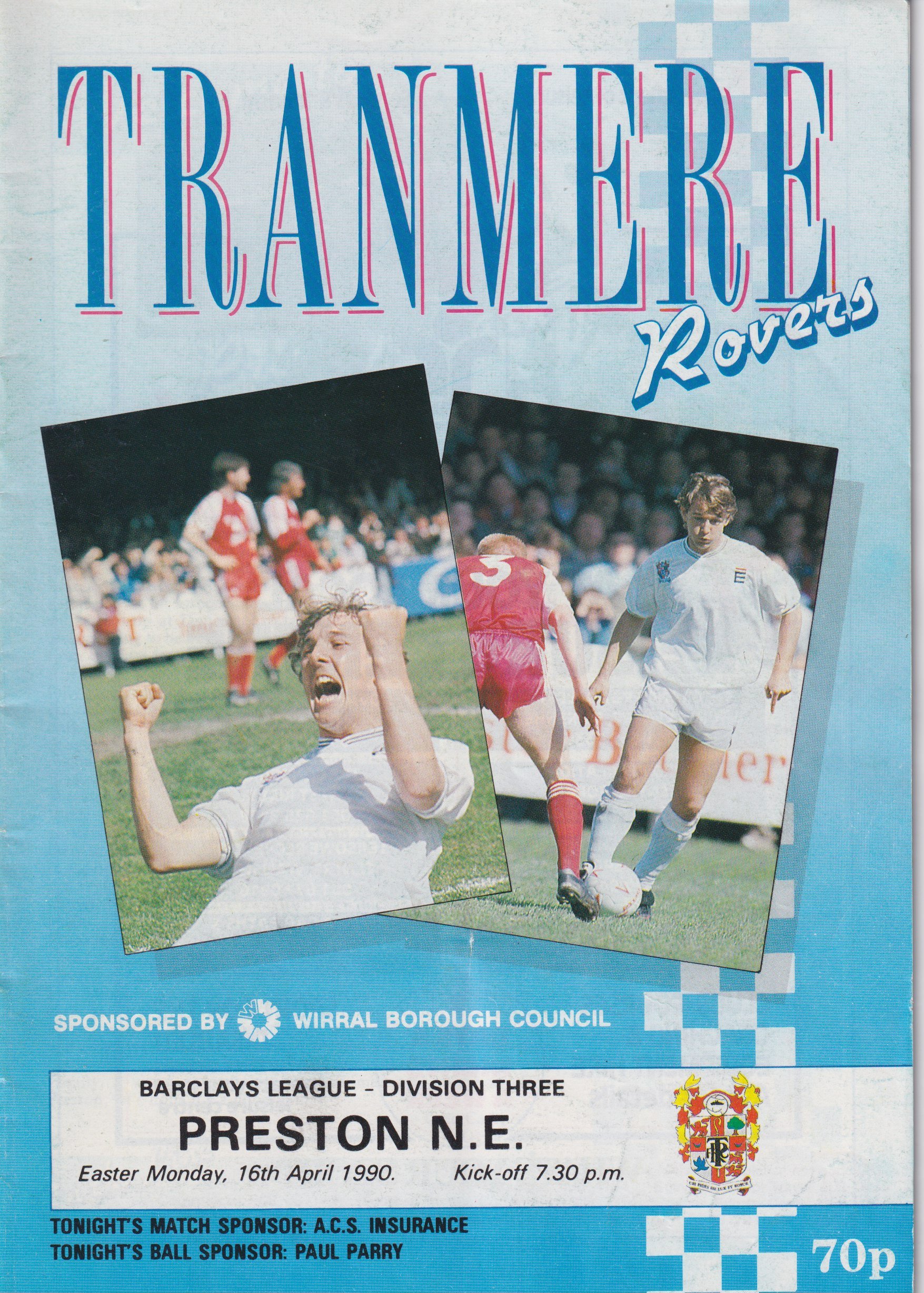 Tranmere Rovers v Preston North End match programme